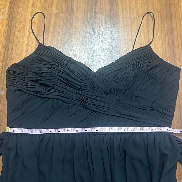 IEENA for Mac Duggal Black Flowy Faux Wrap Wide-Leg Jumpsuit, Chiffon, size XL - Picture 5 of 11